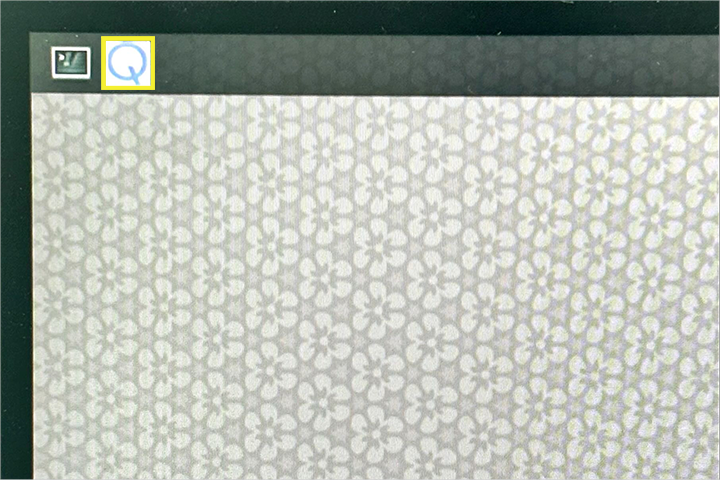 Qdemo startup screen on the monitor