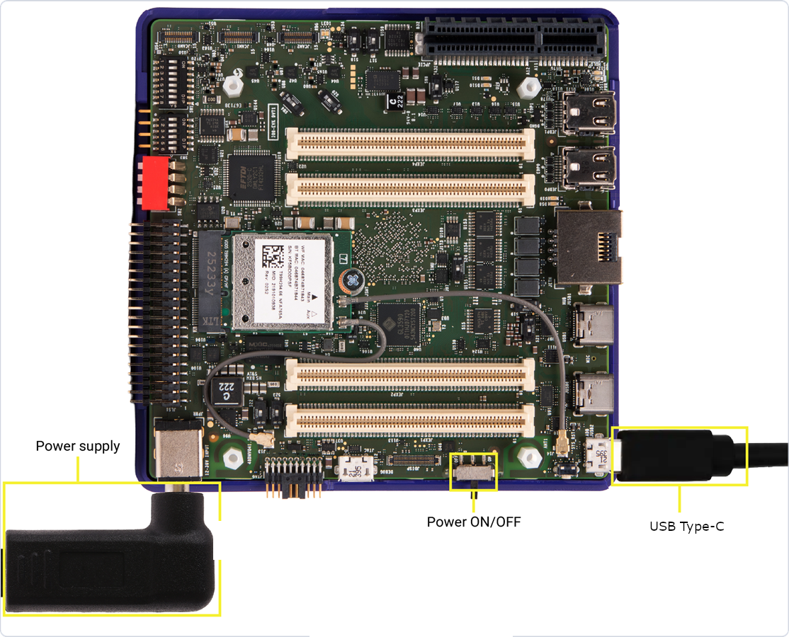 Flash setup — USB and power connections