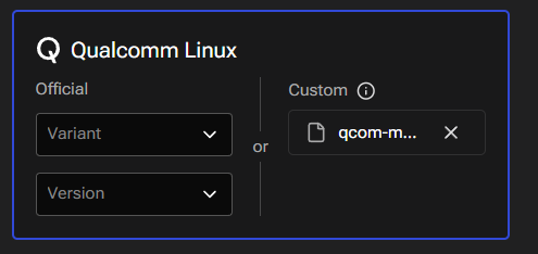 Official and Custom source toggle