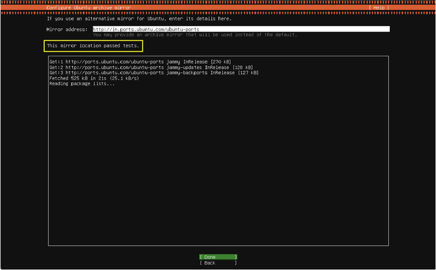 Mirror address configuration