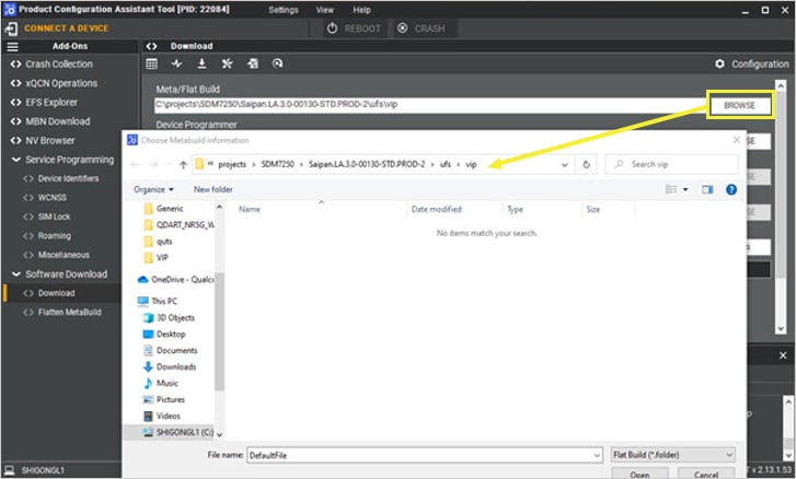 VIP flashing - select signed image files