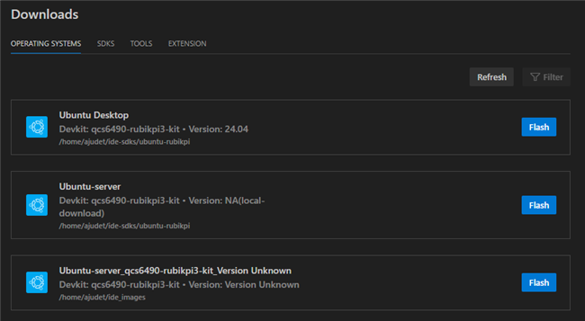 Dashboard — Operating Systems tab