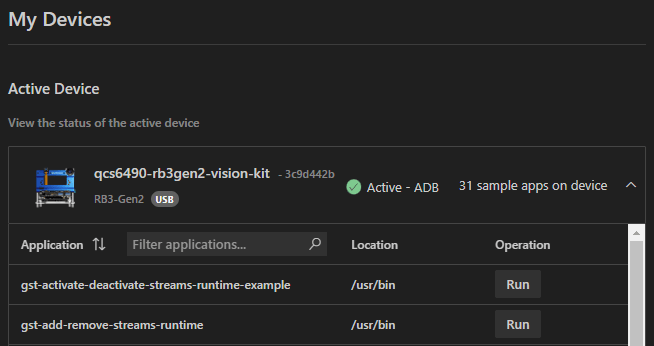 Active device pane