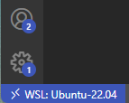 VS Code — WSL Connected status