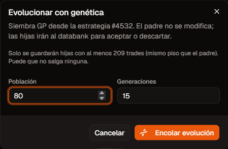 Diálogo Evolucionar desde estrategia padre