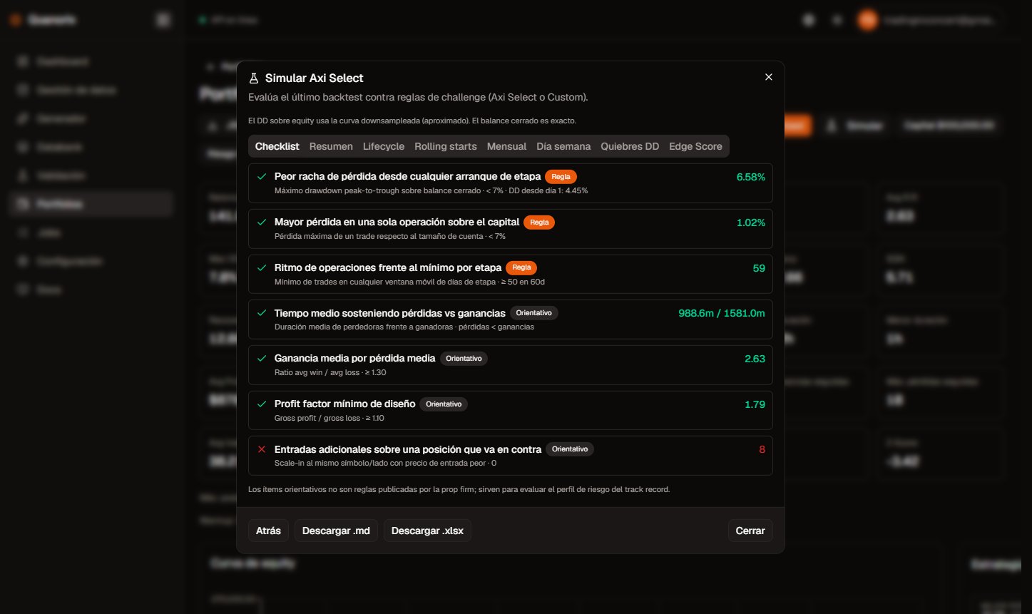 Modal resultados Simular Axi Select con Checklist