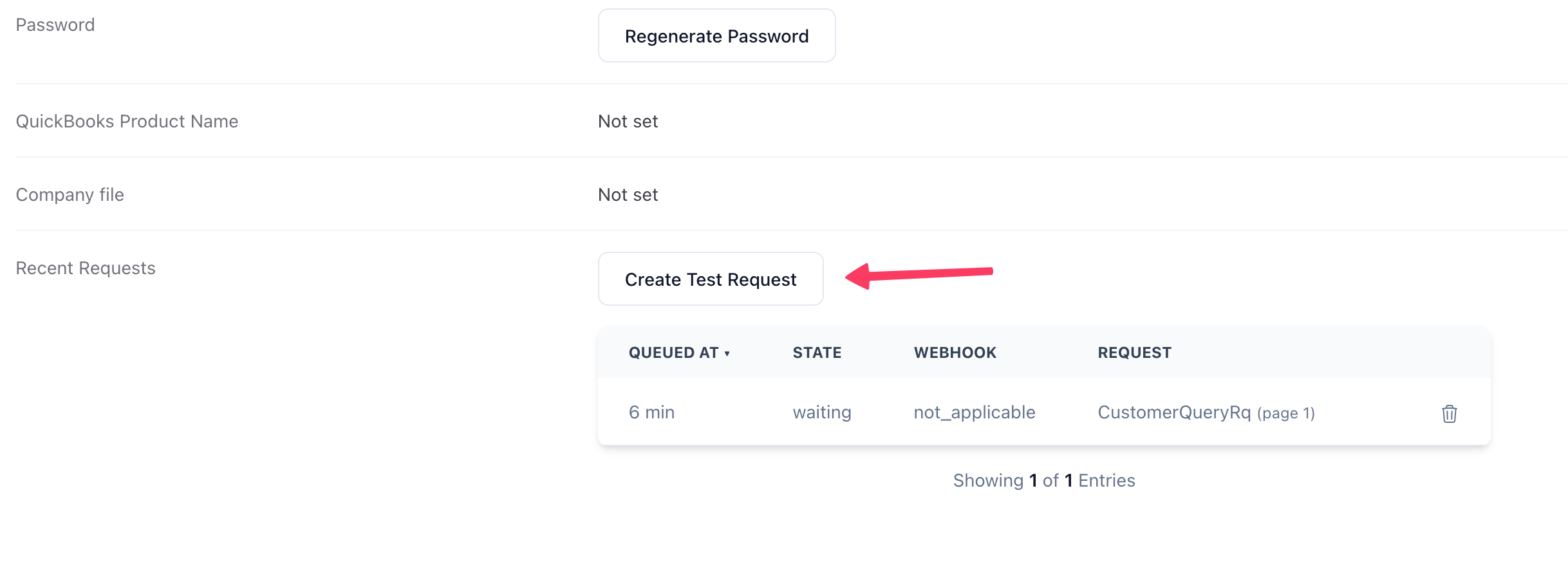 Create Test Request Pn