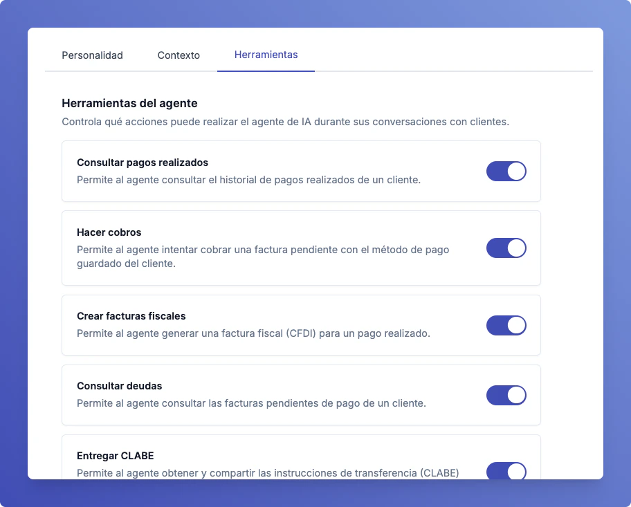 Herramientas del agente