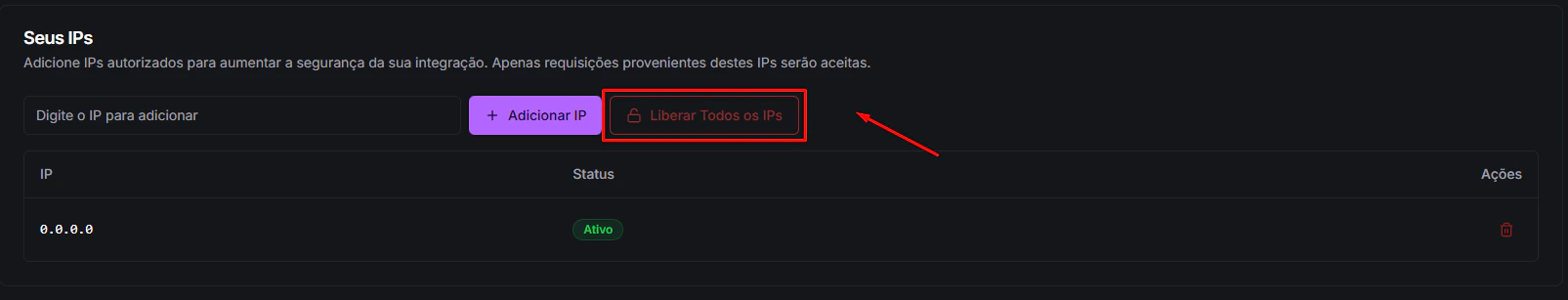 Liberar IPs
