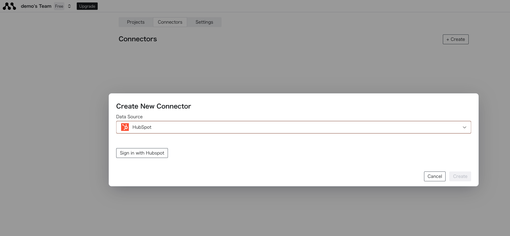 HubSpot Connection Create