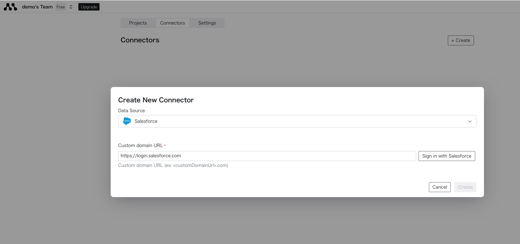 Salesforce Connection Create