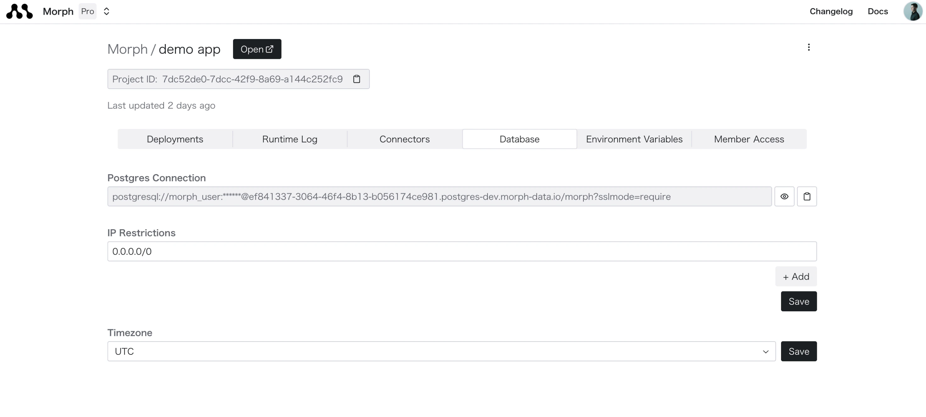 Built-in PostgreSQL