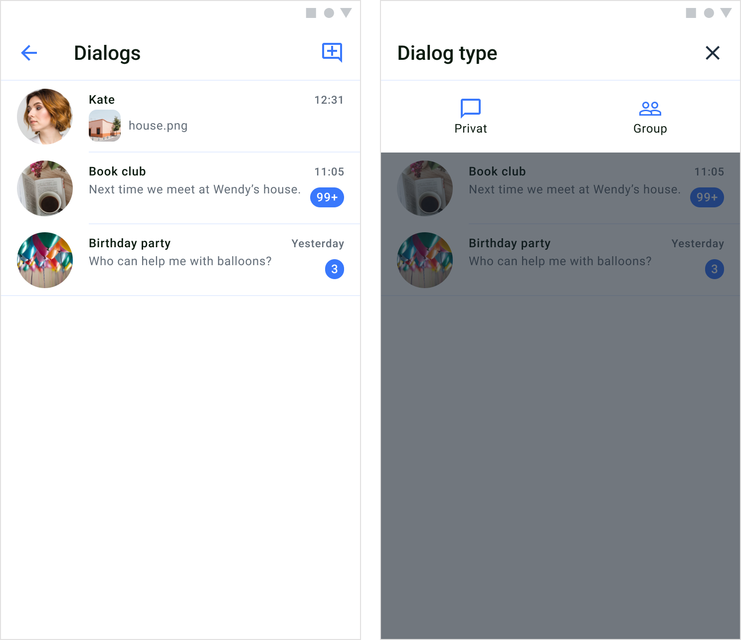 Dialog List