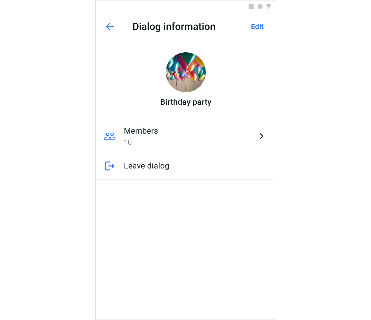Group Dialog Info