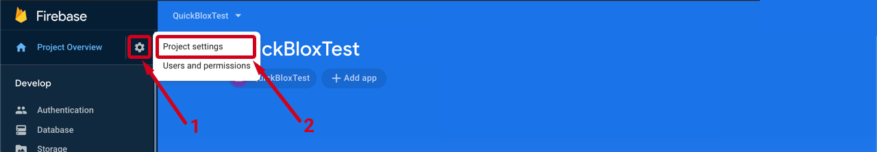 Firebase Project Settings
