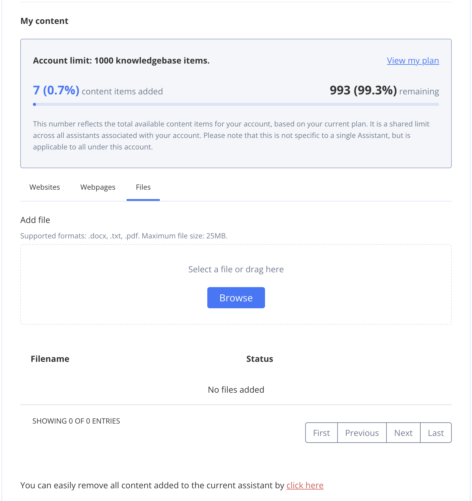Add files to SmartChat assistant knowledge base