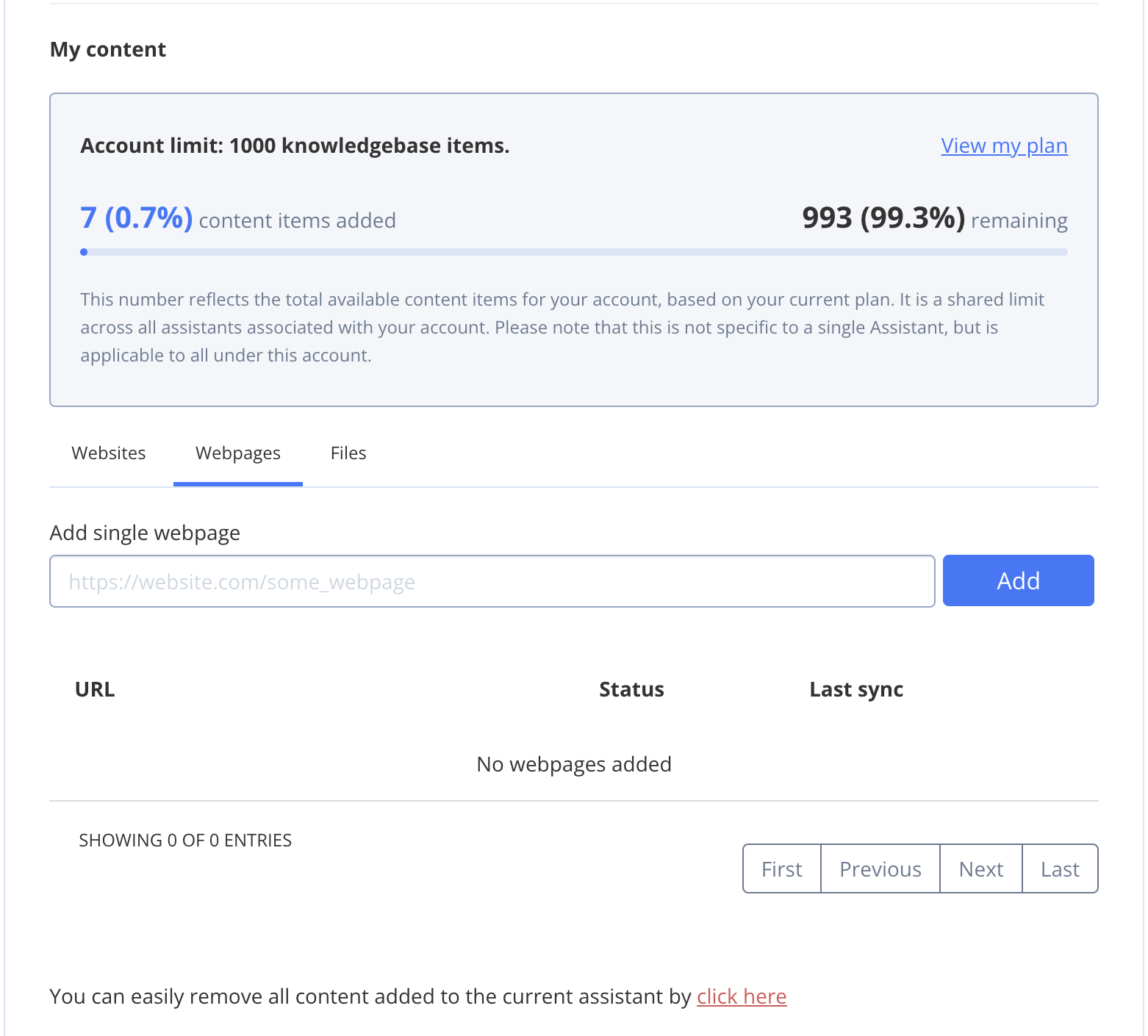 Add webpages to SmartChat assistant knowledge base