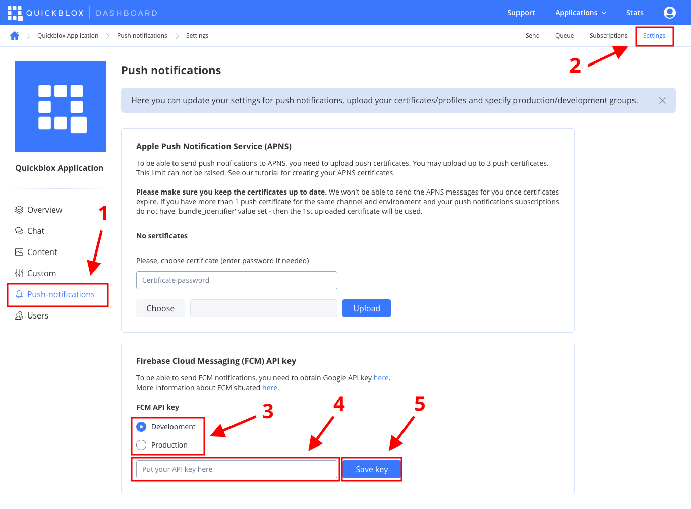 Android Push Settings