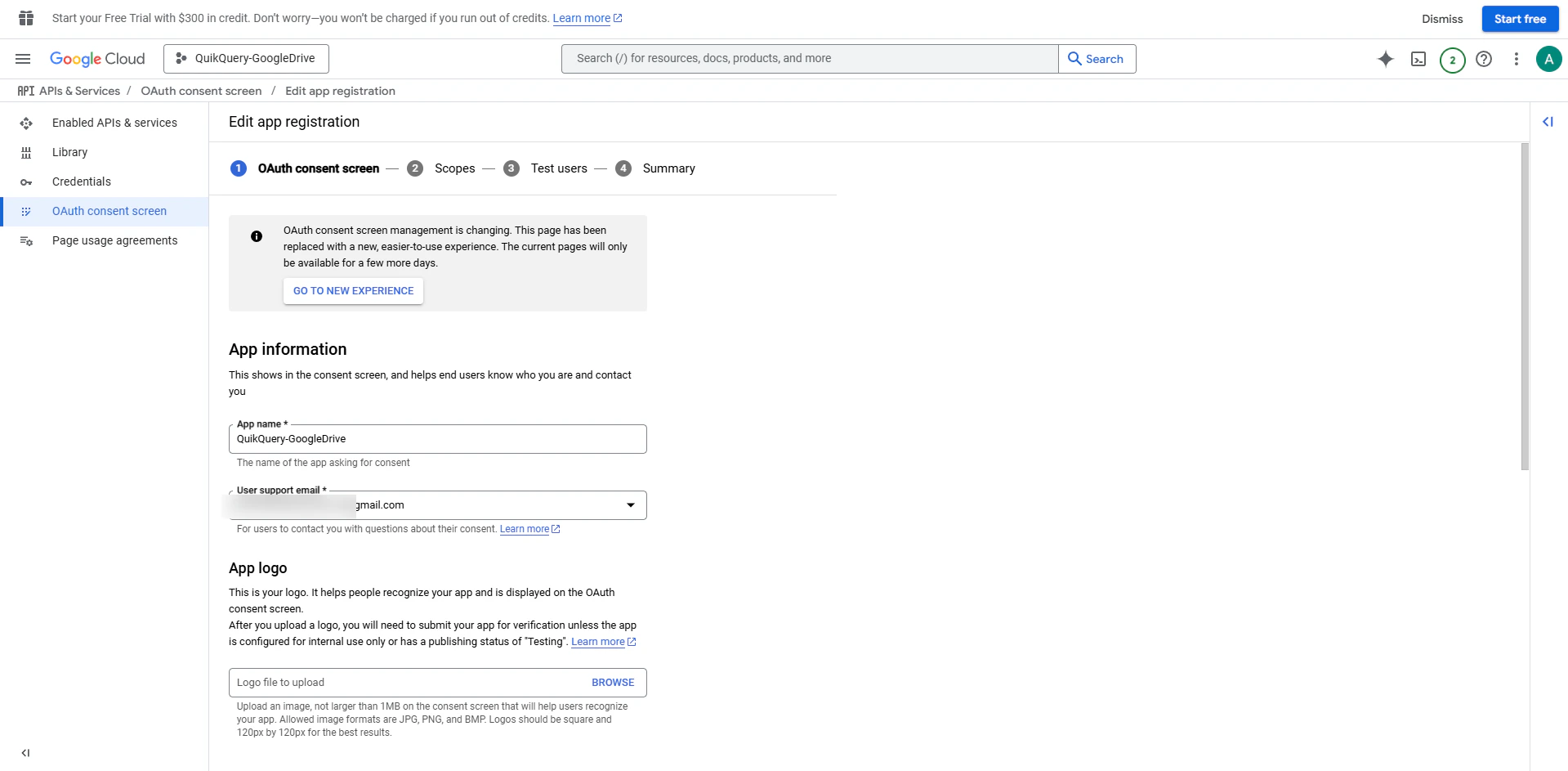 Configure OAuth Consent Screen