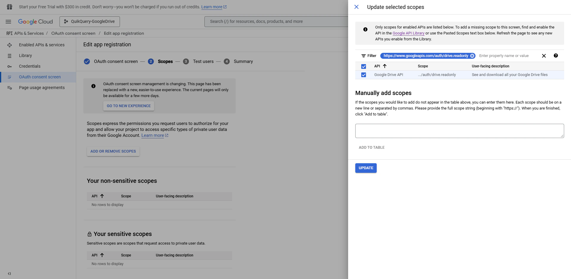 Add Google Drive Read-Only Scope