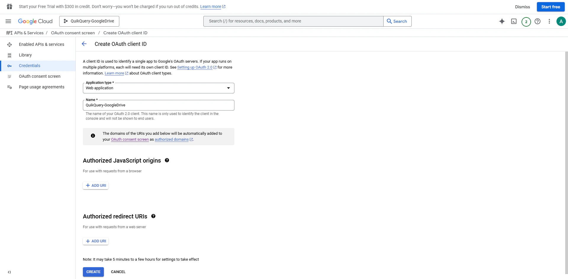Create OAuth Client ID