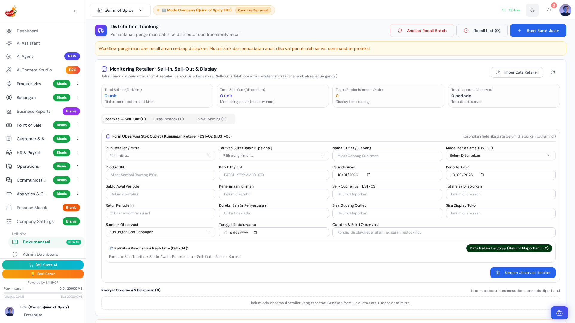 Distribution Tracking