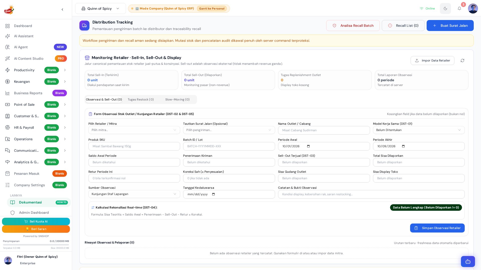 Distribution Tracking