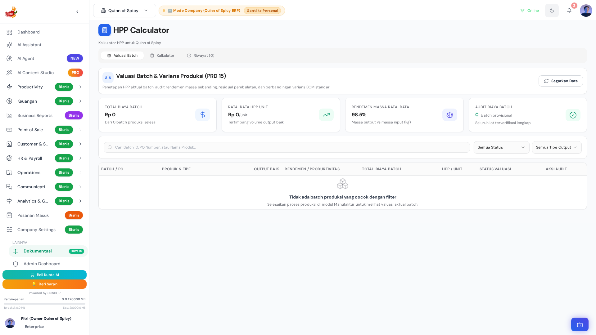 HPP Calculator
