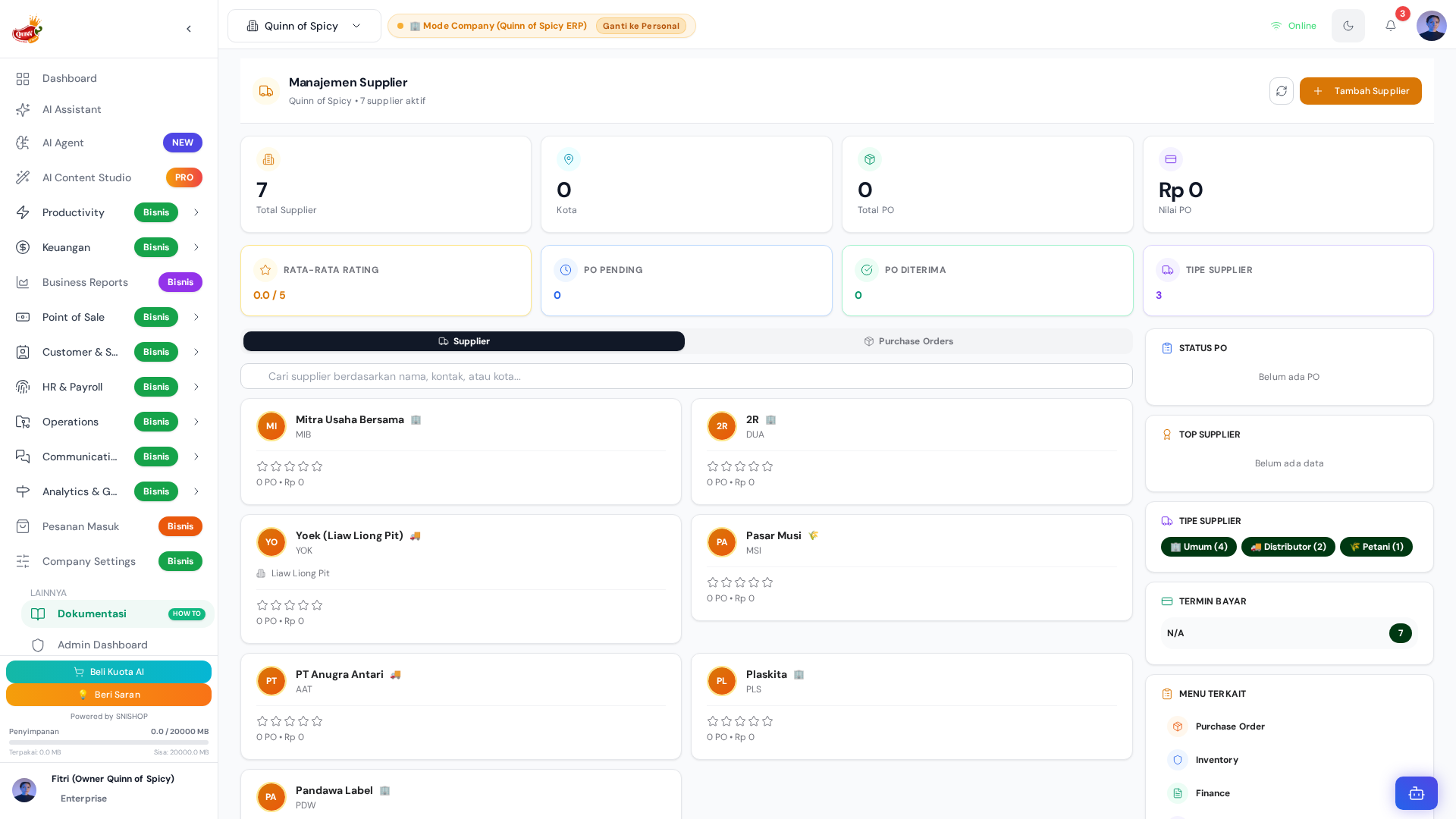 Supplier Management