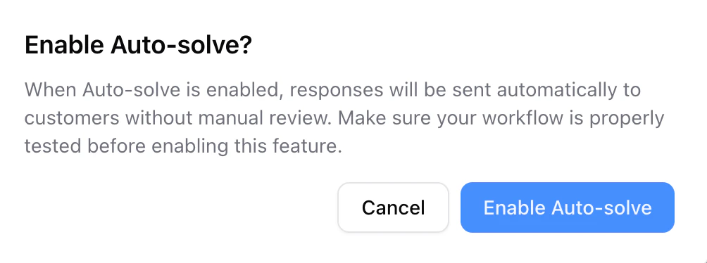 Dialog de confirmation Auto-solve