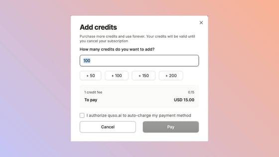 More Credits How Credits Work? - quso.ai Help Center