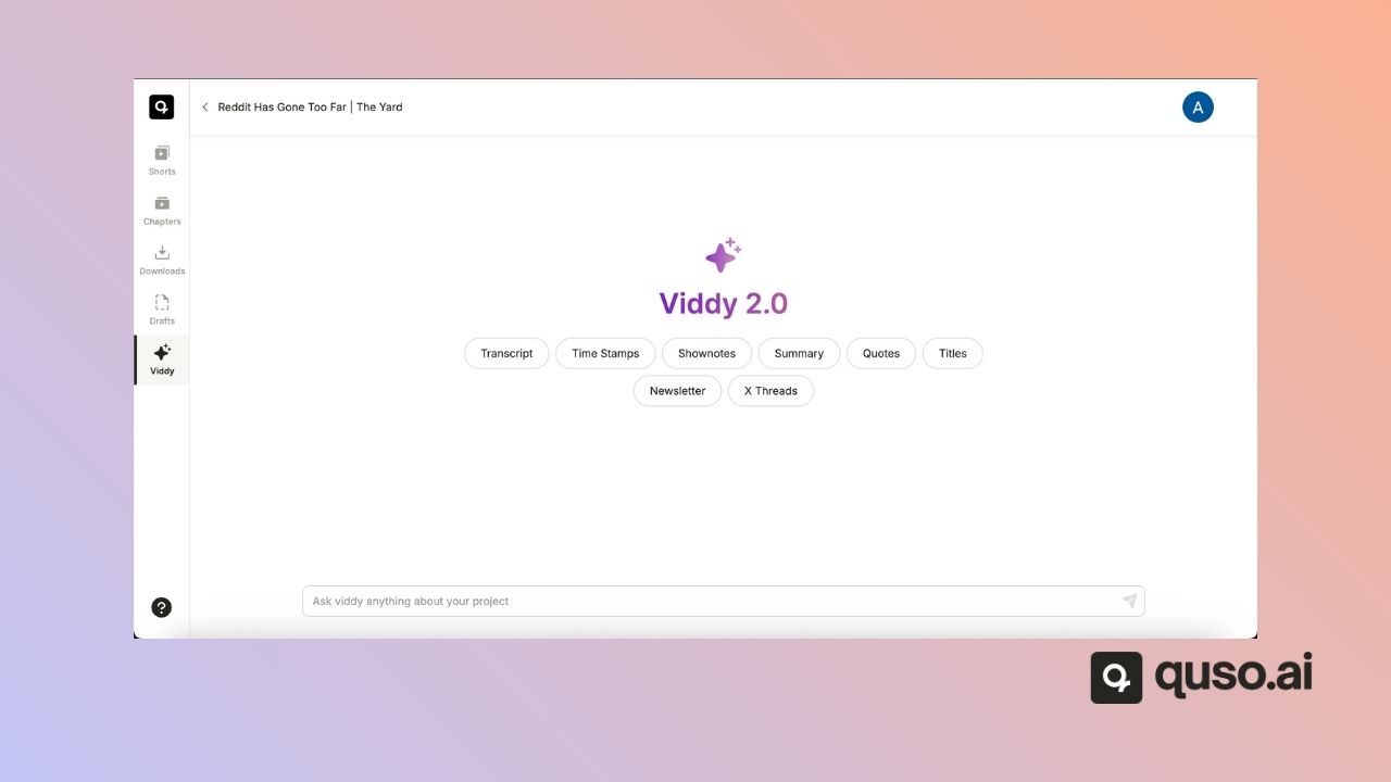 Viddy: ChatGPT for your Video - quso.ai Help Center
