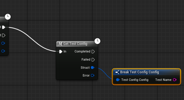 A generated Get Gameplay macro node feeding a Break node