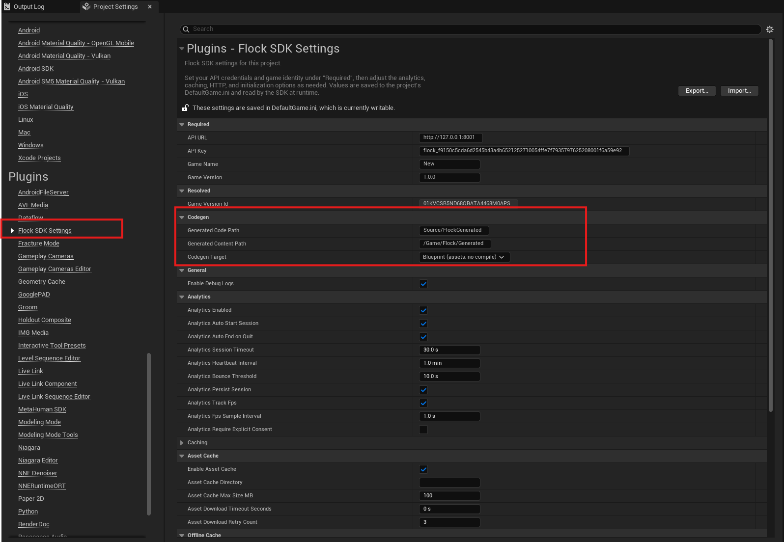 The Codegen Target setting in Project Settings