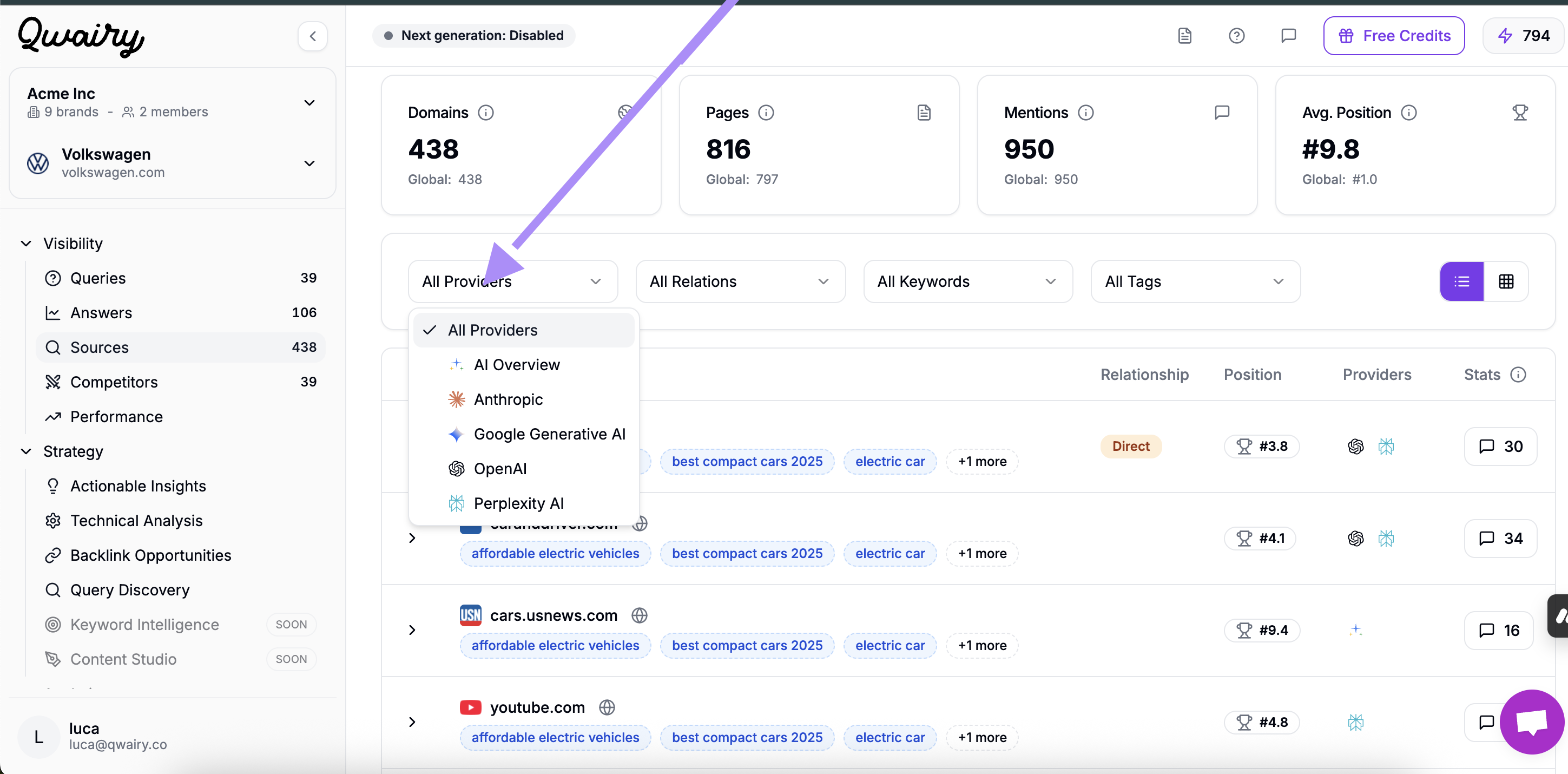 Citation Sources Filters