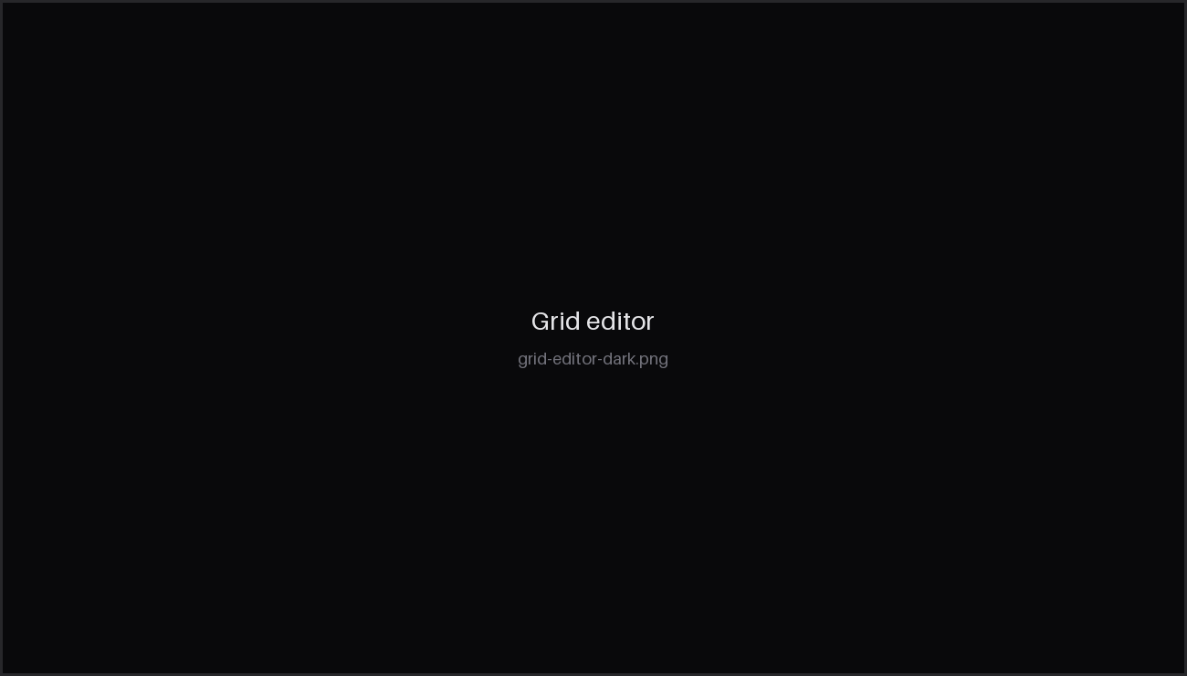 The grid editor with columns, sheets, and the run controls