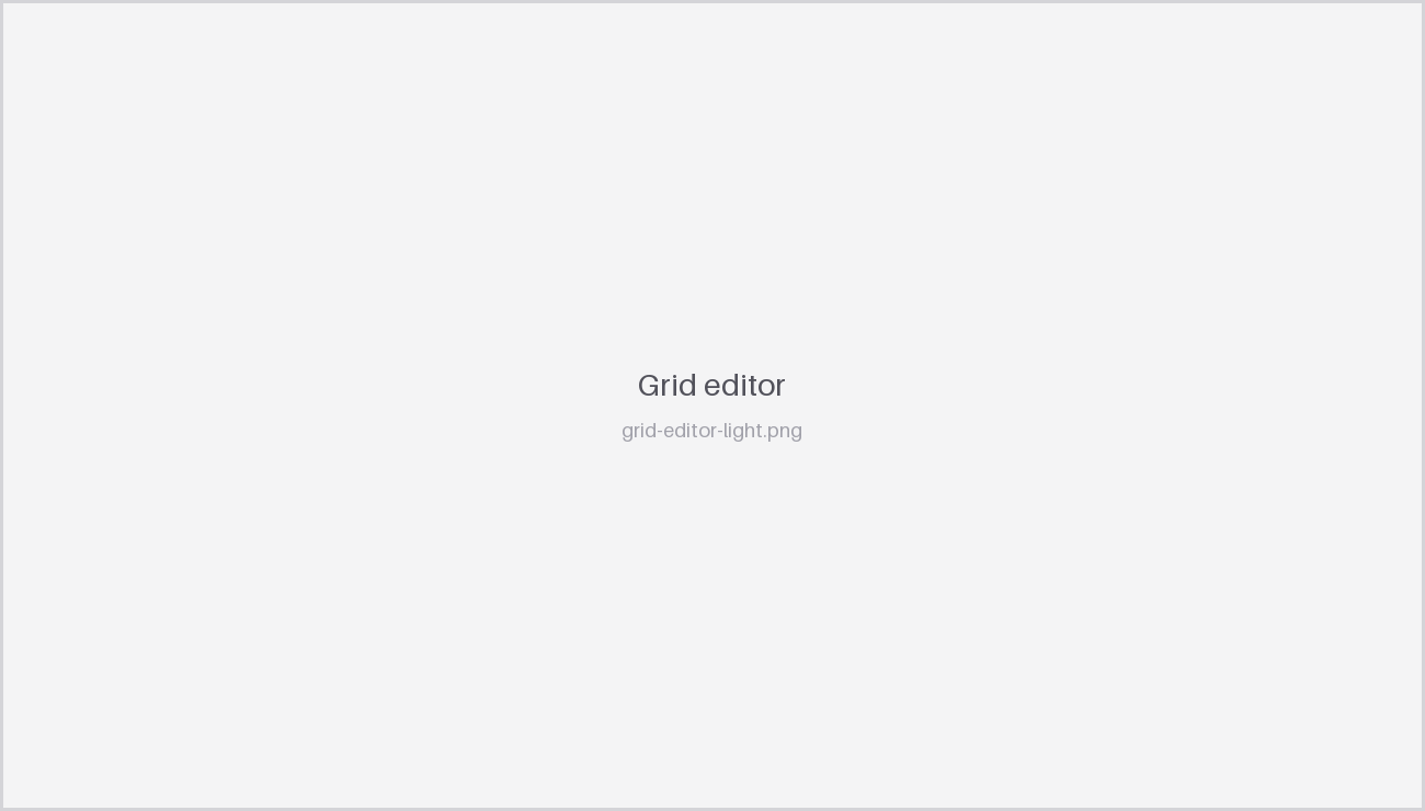 The grid editor with columns, sheets, and the run controls