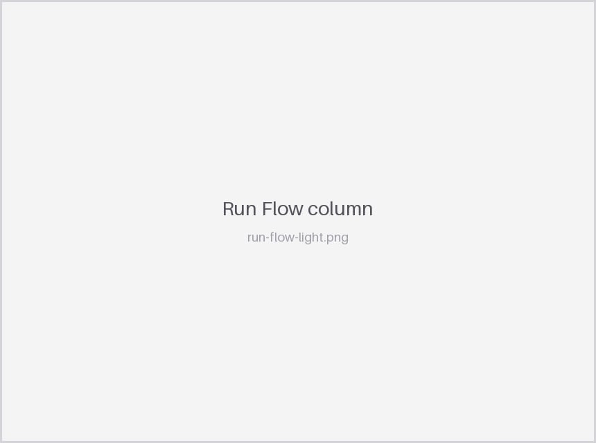 A Run Flow column with a flow selected and its inputs mapped to columns