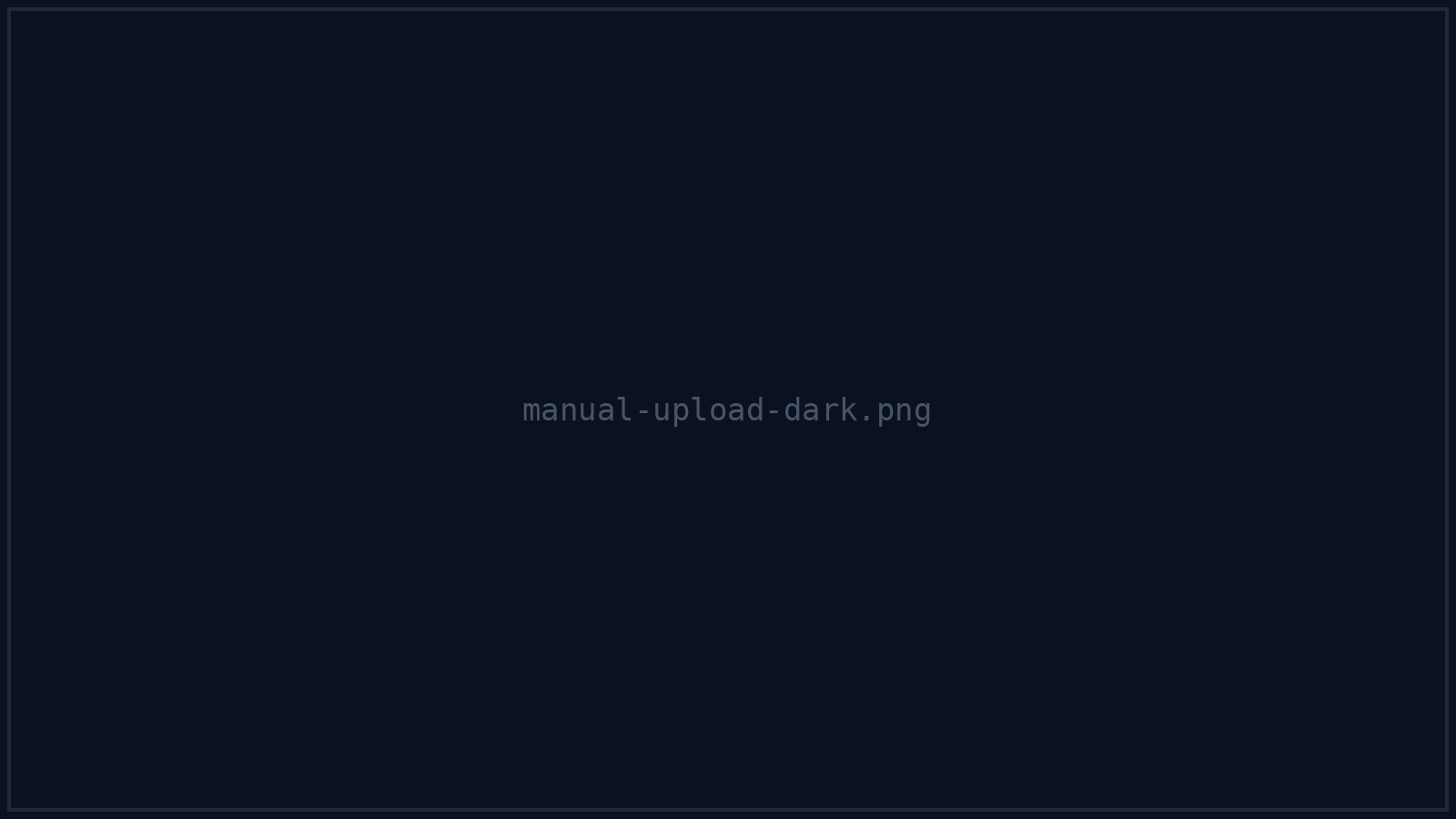 The manual upload panel with its drag-and-drop area