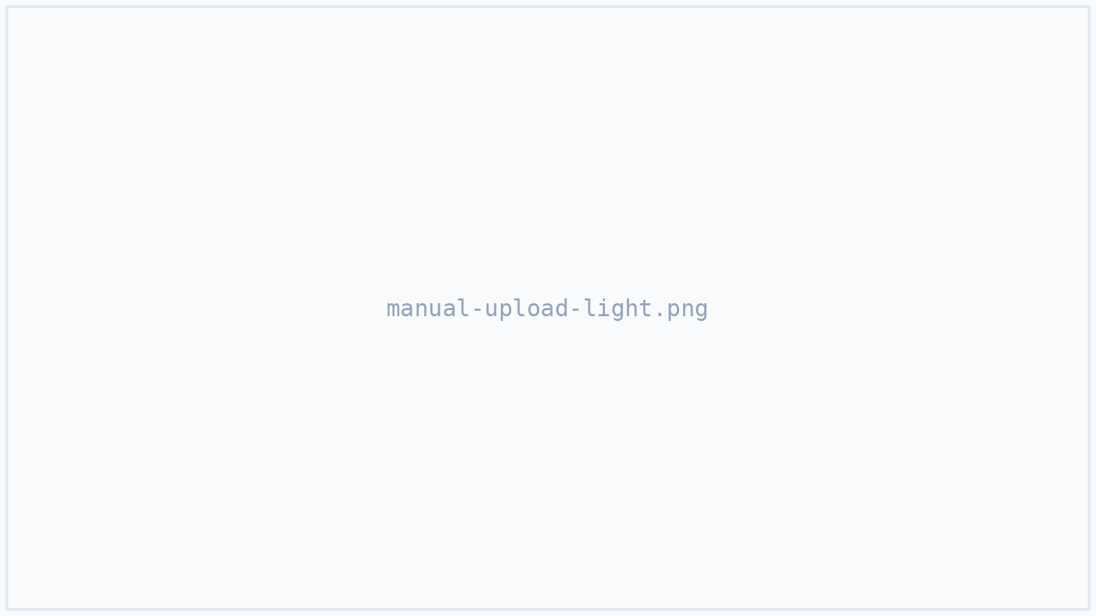 The manual upload panel with its drag-and-drop area