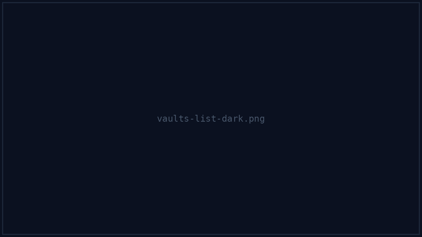 The Knowledge Vaults page with vault cards and the New Vault button