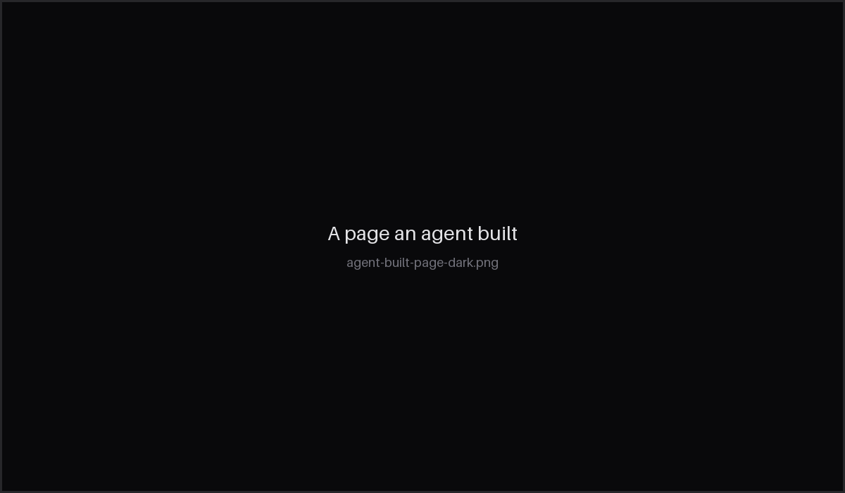 A dashboard page built by an agent