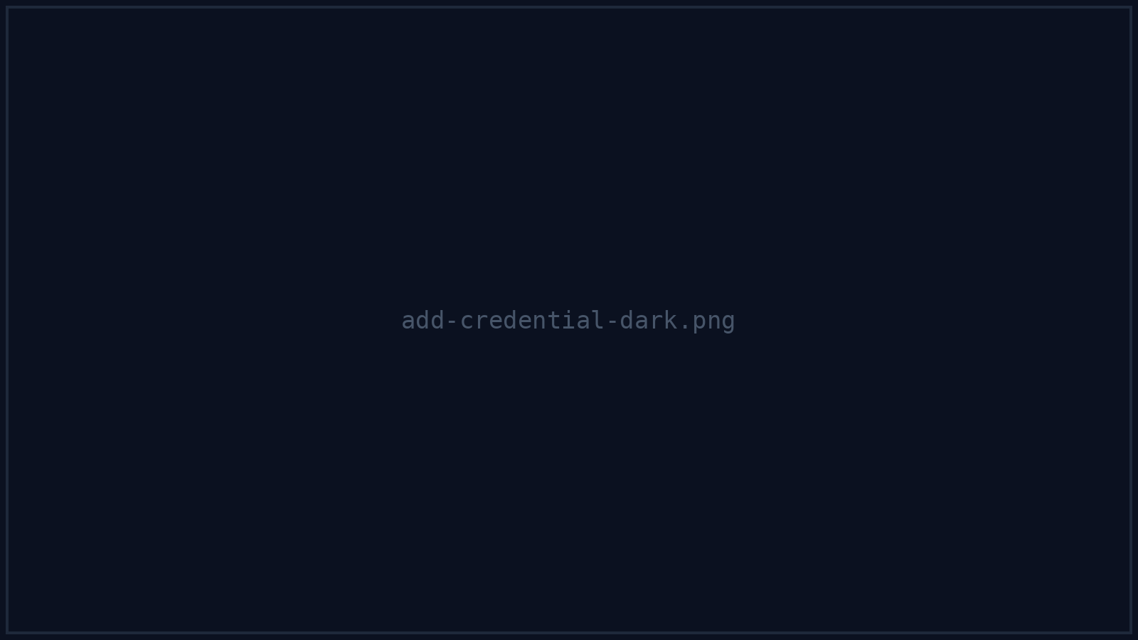 The Add new credential picker with the app catalog