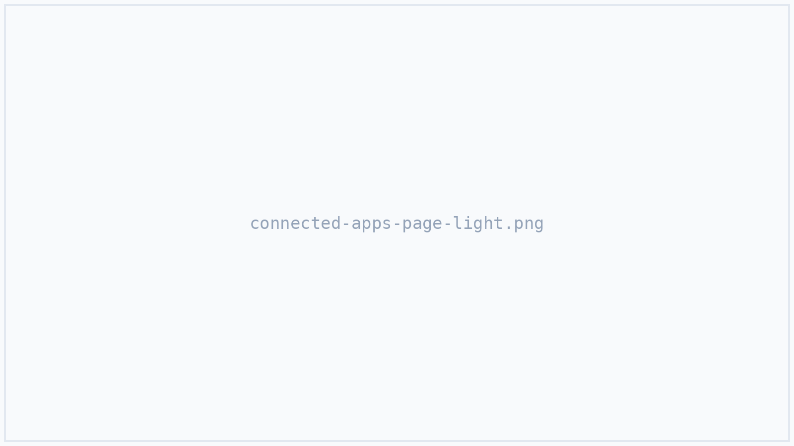 The Connected Apps page listing credentials grouped by app