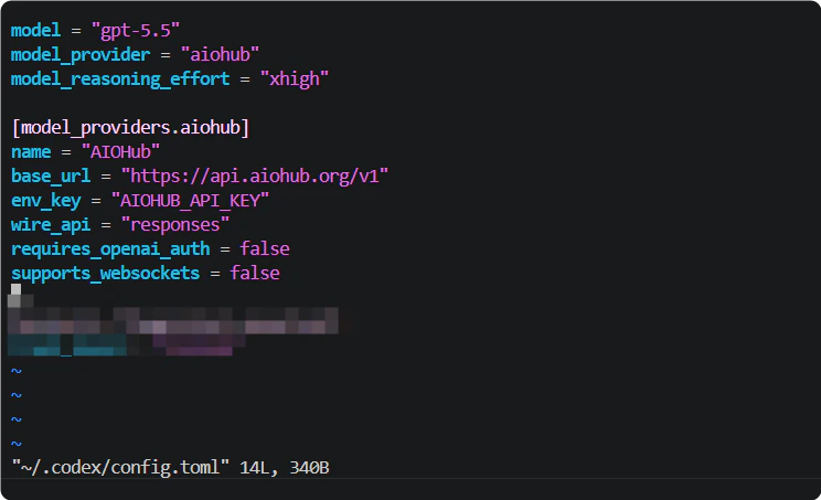 Codex config file