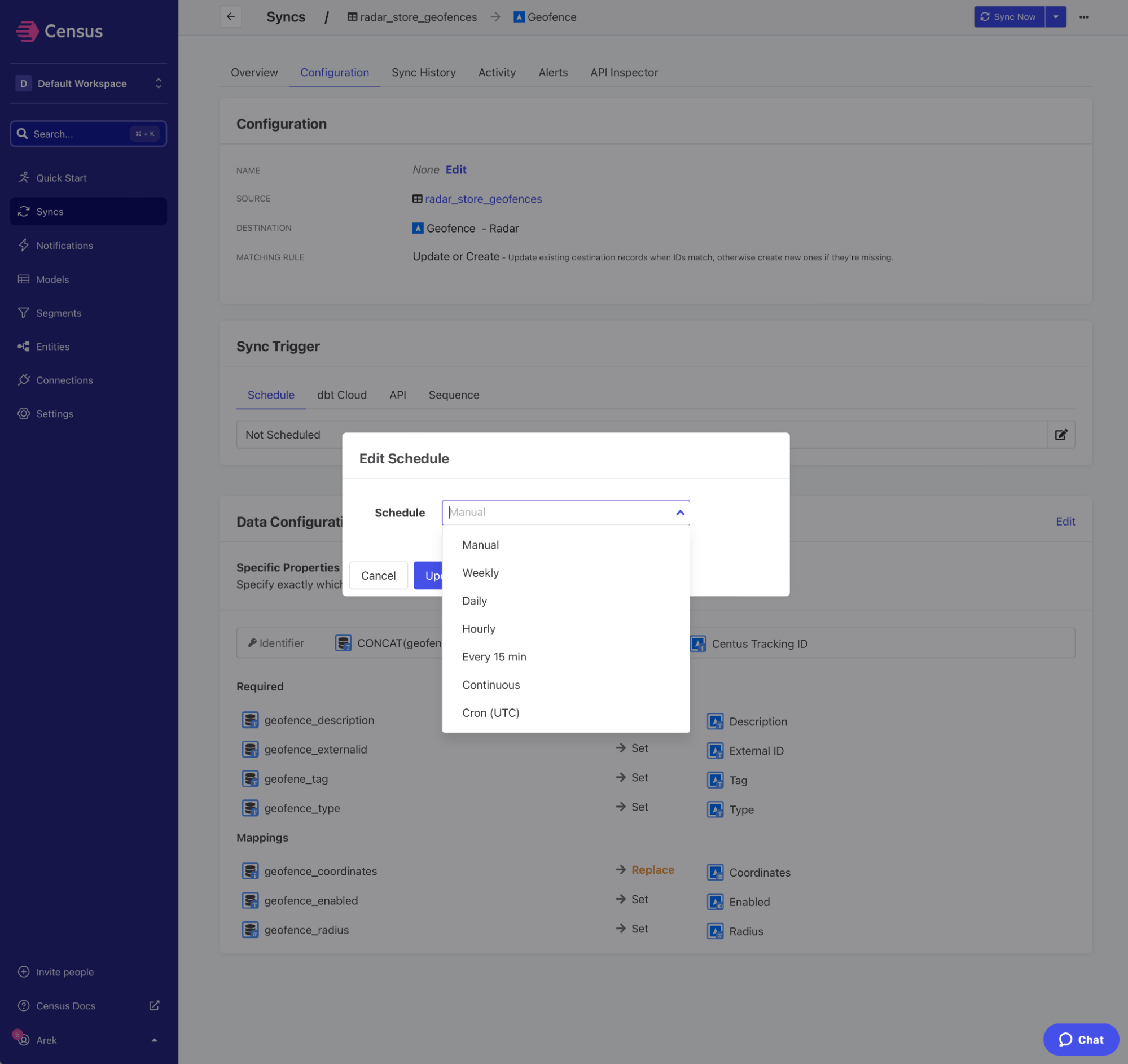 Schedule a sync
