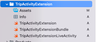 Live Activity Step 1 file structure