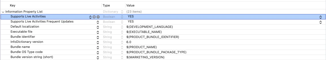 Live Activity Step 1 finish