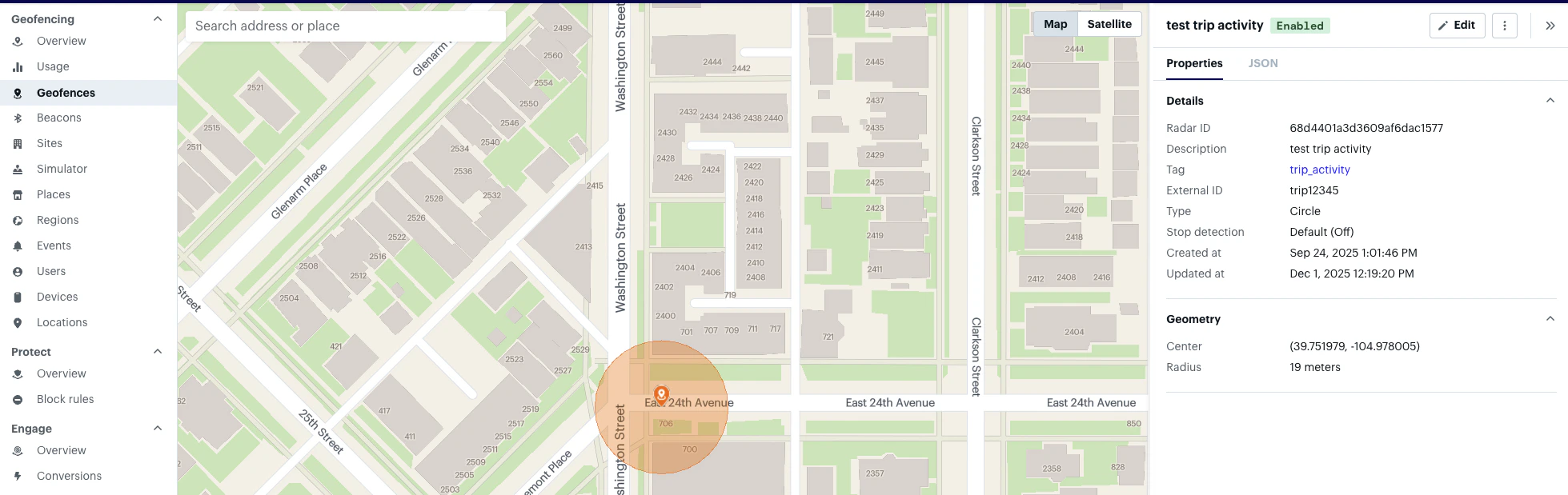 Live Activity Step 19 geofence