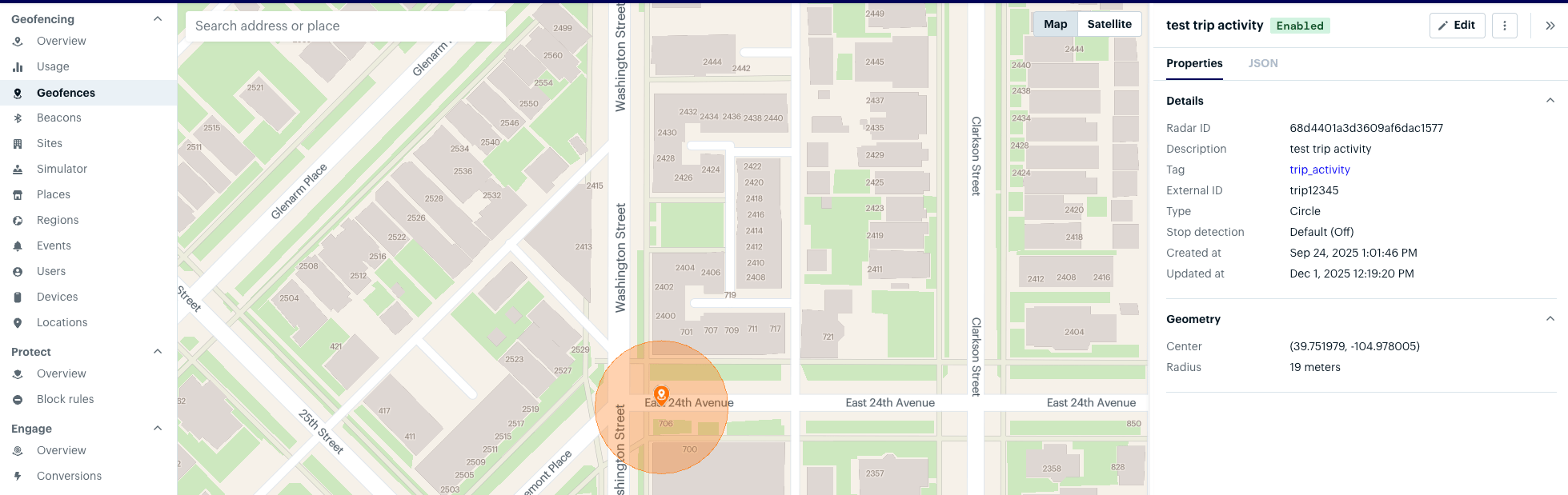 Live Activity Step 19 geofence